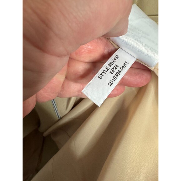 J.Crew 00 Double Breasted Rylee Trench Coat Tan Khaki Belted Cotton NWT - Picture 14 of 16